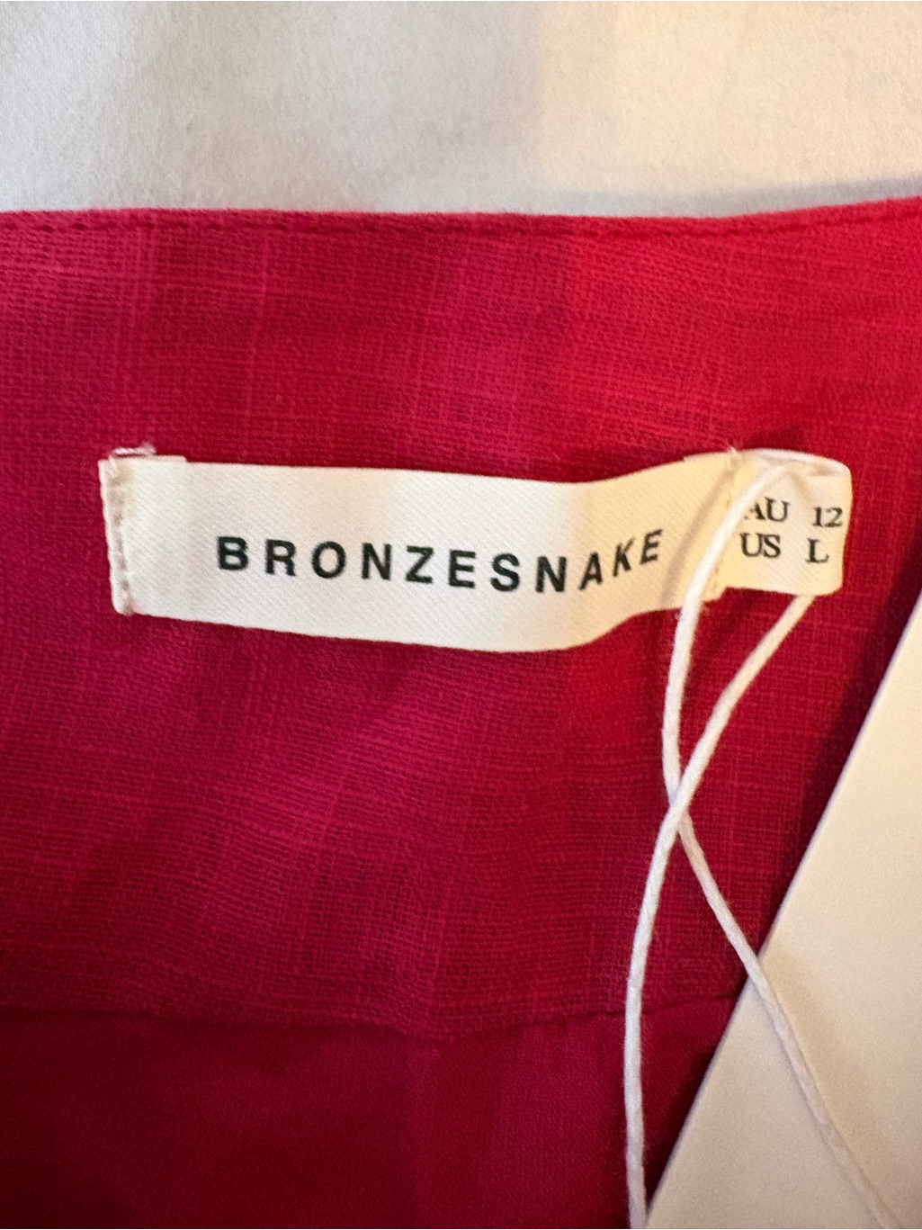 Bronze Snake Nellie Mini Dress Cherry Red Tie Strap Nwt Size 12 — image 3 of 8
